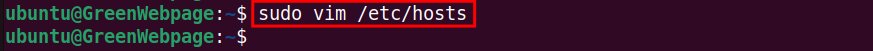   sudo vim /etc/hosts
