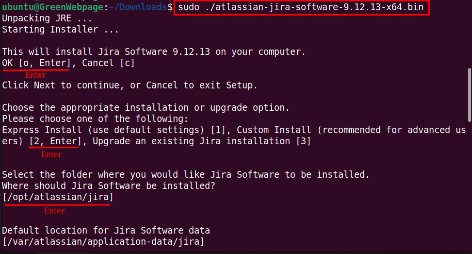 Install Jira from the terminal