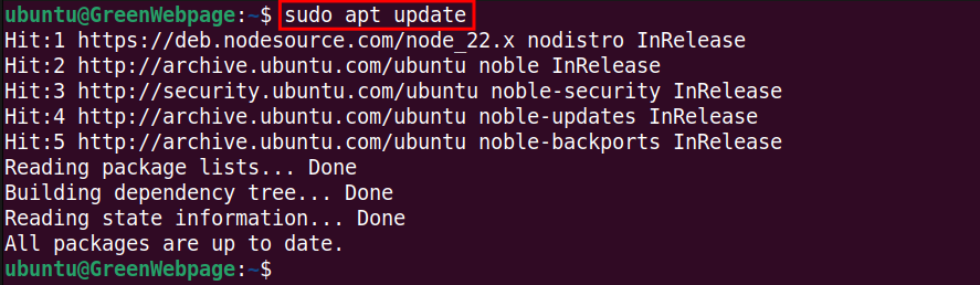 sudo apt update