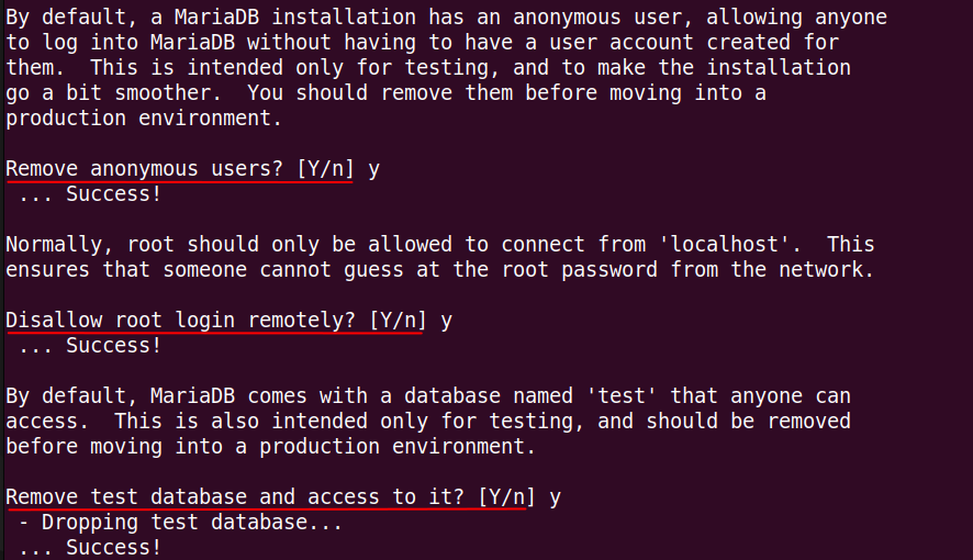 sudo mariadb-secure-installation