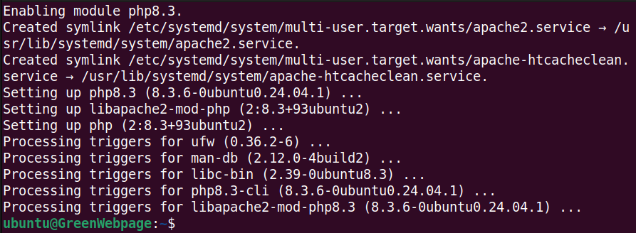 sudo apt install php libapache2-mod-php php-mysql php-xml php-gd php-cli php-mbstring php-curl php-zip php-intl php-soap php-imagick