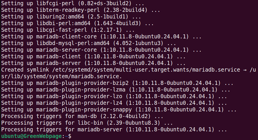 sudo apt install mariadb-server mariadb-client