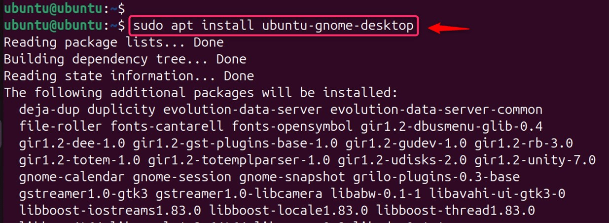 sudo apt install ubuntu-gnome-desktop
