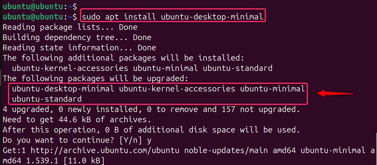 sudo apt install ubuntu-desktop-minimal
