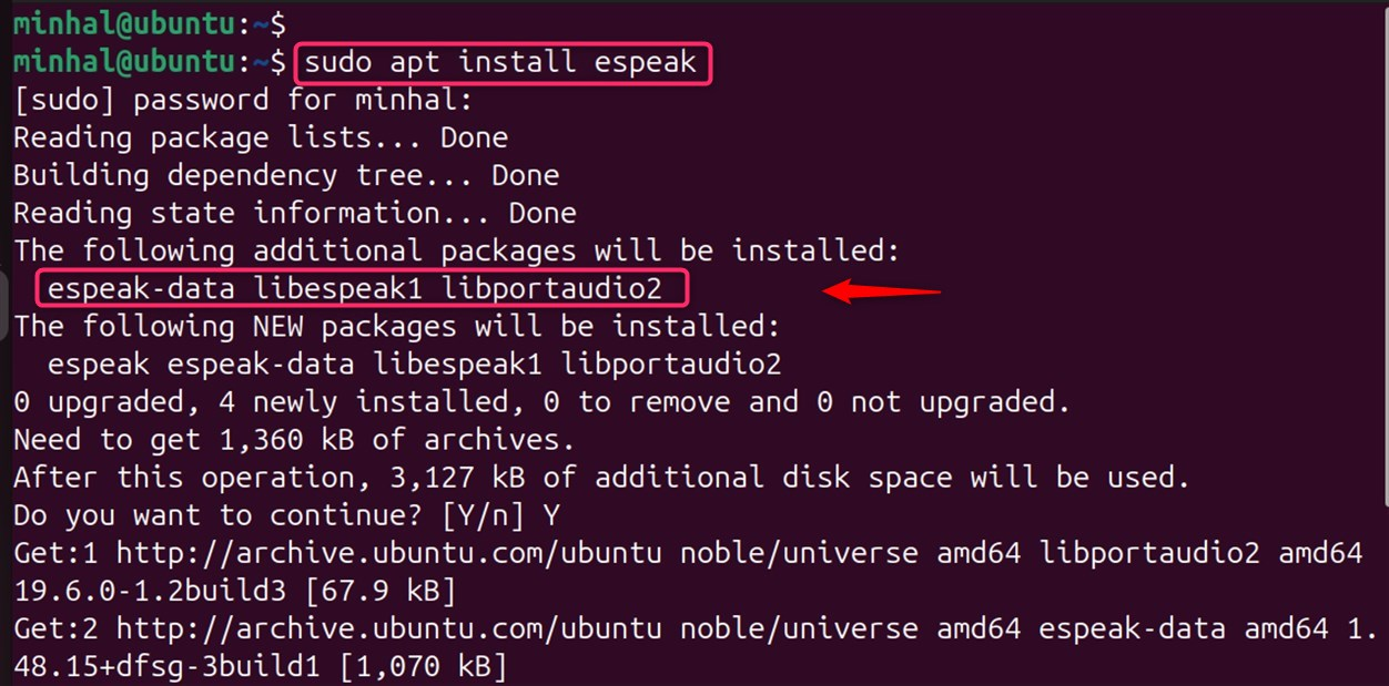 installing espeak on ubuntu