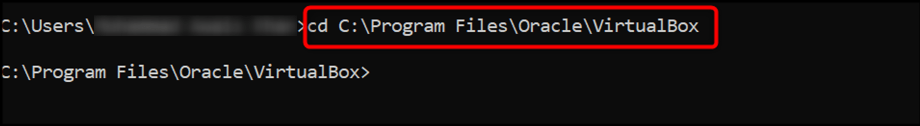 cd C:\Program Files\Oracle\VirtualBox