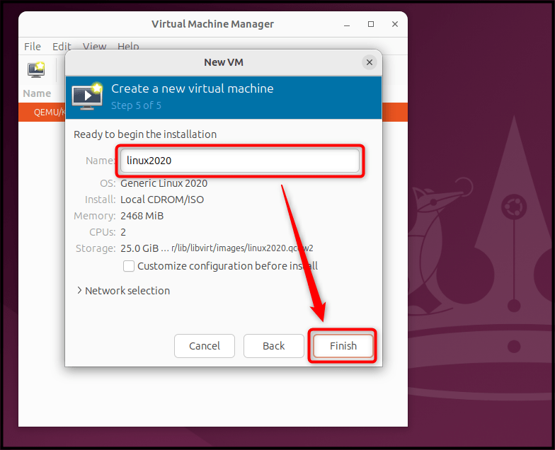 Create a virtual machine on Ubuntu