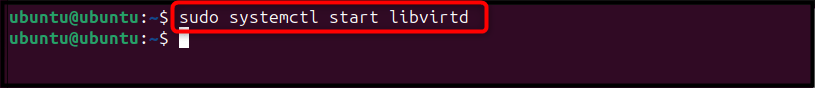 sudo systemctl start libvirtd