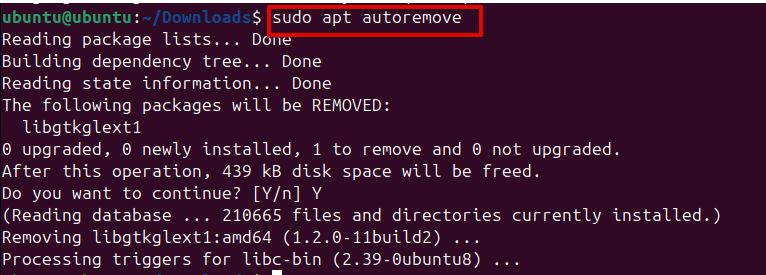 sudo apt autoremove