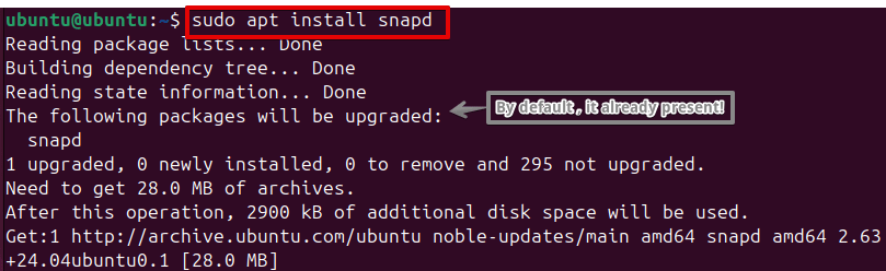 sudo apt install snapd