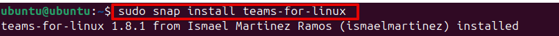 sudo snap install teams-for-linux