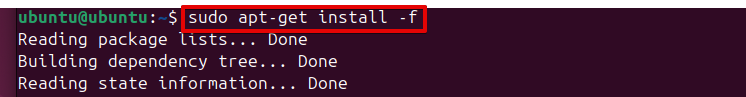 sudo apt-get install -f