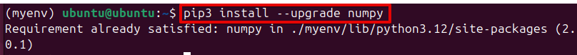 pip3 install --upgrade numpy