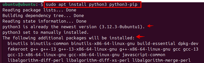 sudo apt install python3 python3-pip