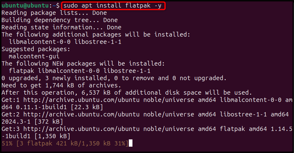 sudo apt install flatpak -y