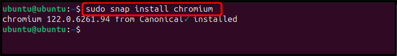 sudo snap install chromium