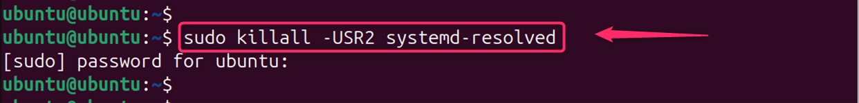 sudo killall -USR2 systemd-resolved