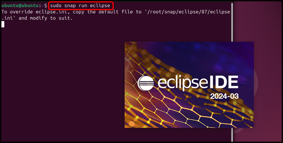 sudo snap run eclipse