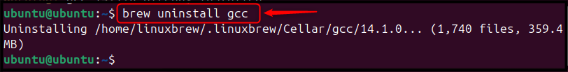 brew uninstall gcc