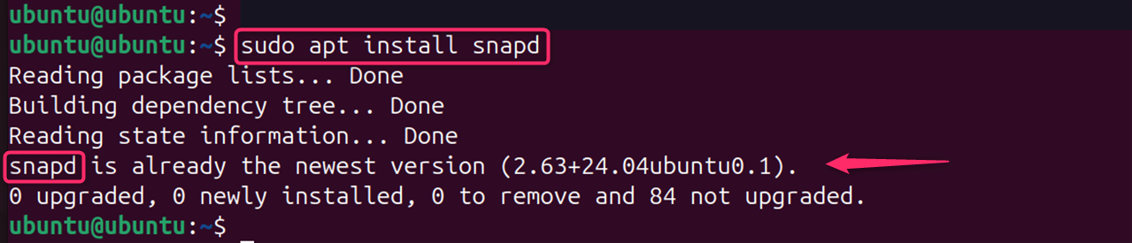 sudo apt install snapd