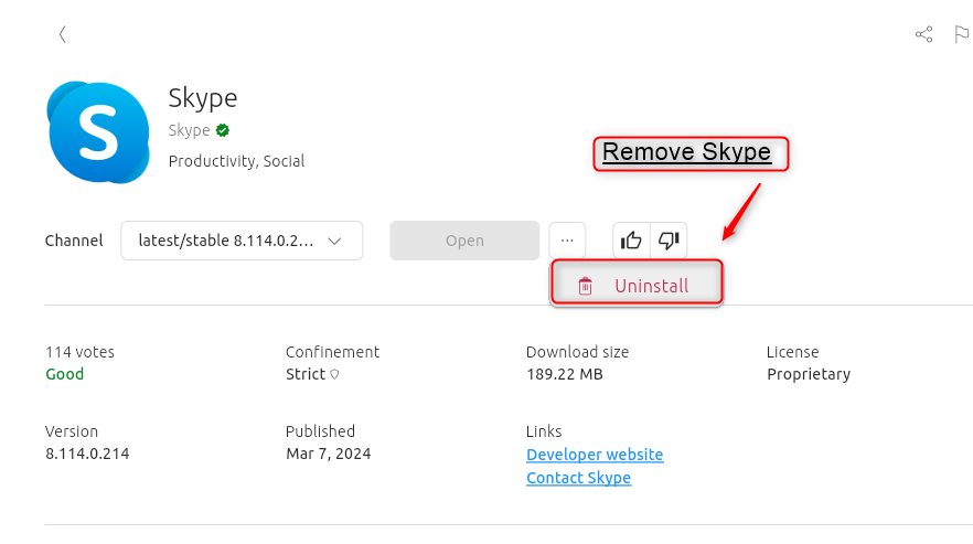 Remove/Uinstall Skype
