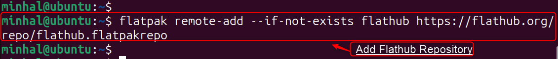 flatpak remote-add --if-not-exists flathub https://flathub.org/repo/flathub.flatpakrepo