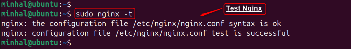 sudo nginx -t