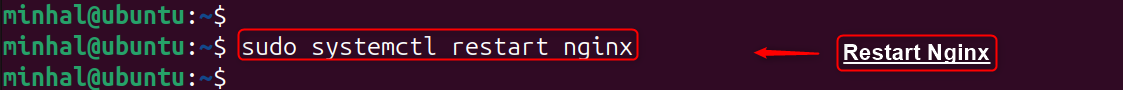 sudo systemctl restart nginx