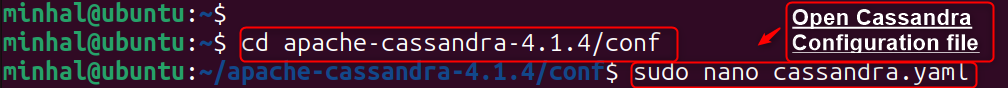 sudo nano cassandra.yaml