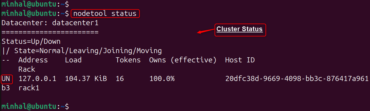 nodetool status