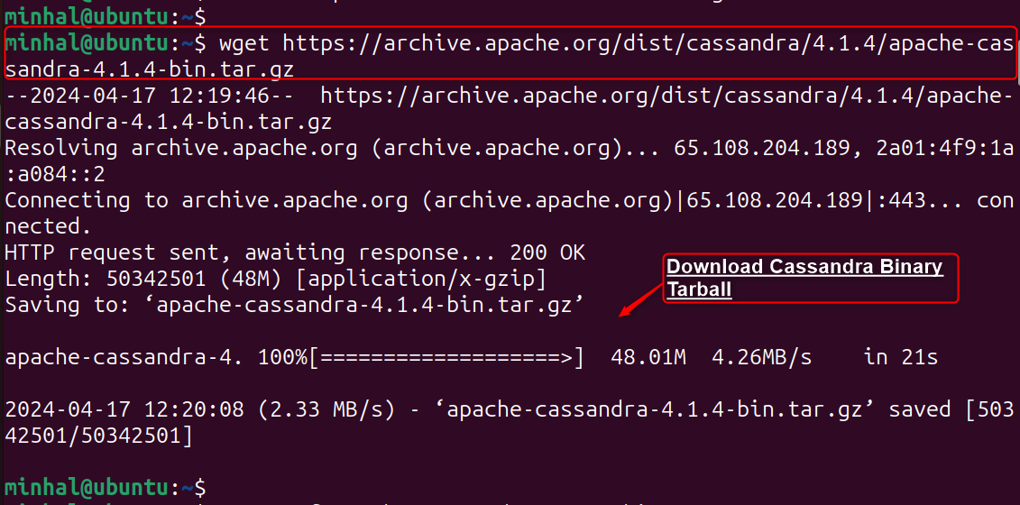 wget https://archive.apache.org/dist/cassandra/4.1.4/apache-cassandra-4.1.4-bin.tar.gz