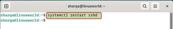 restarting the SSH server