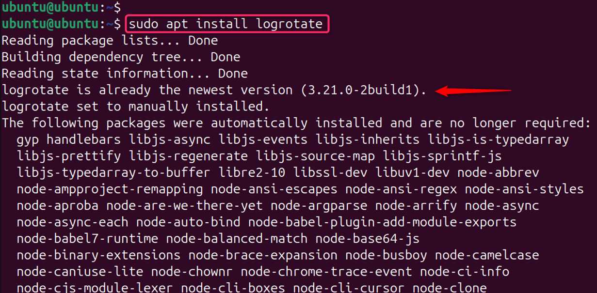 sudo apt install logrotate