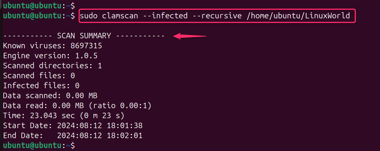 Scanning for viruses on Linux with ClamAV