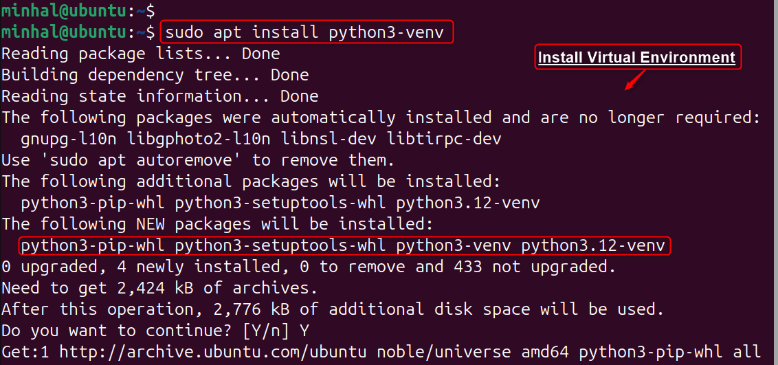 sudo apt install python3-venv