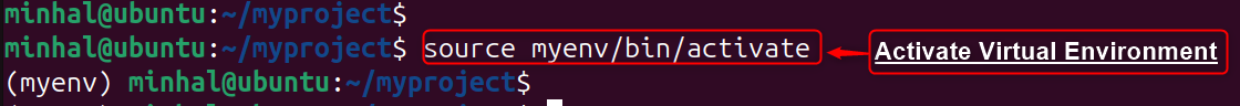 source myenv/bin/activate