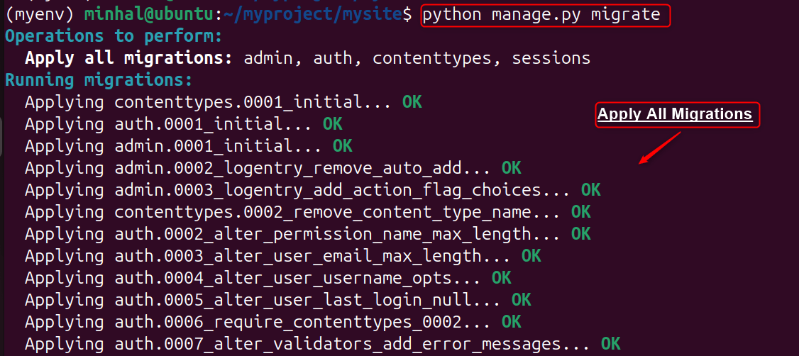 python manage.py migrate