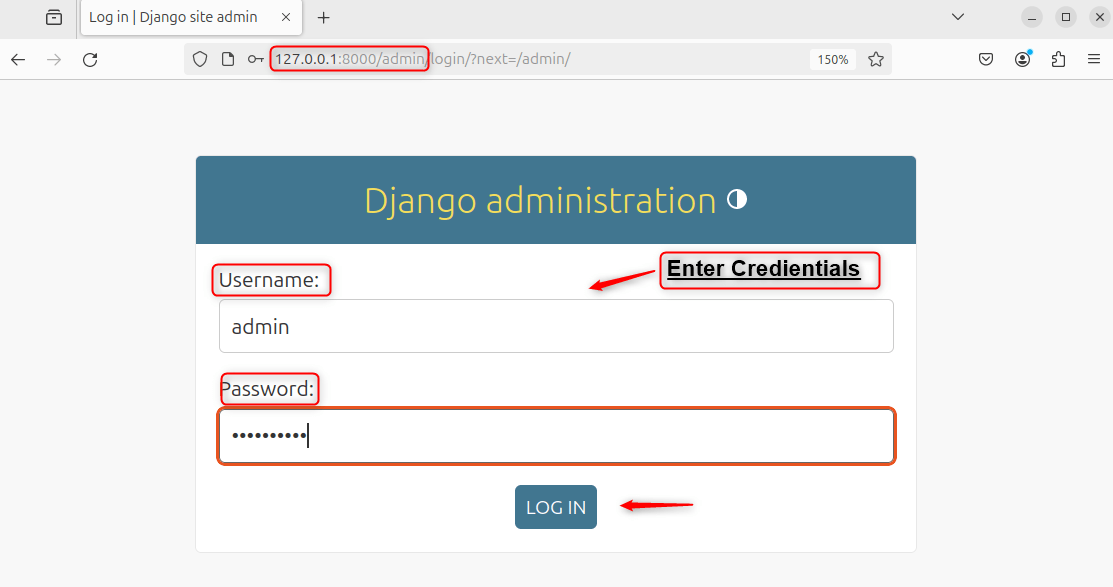 Access the Django Admin Interface