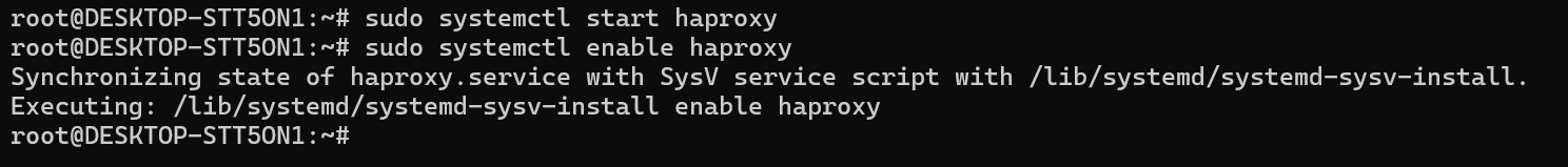 sudo systemctl enable haproxy