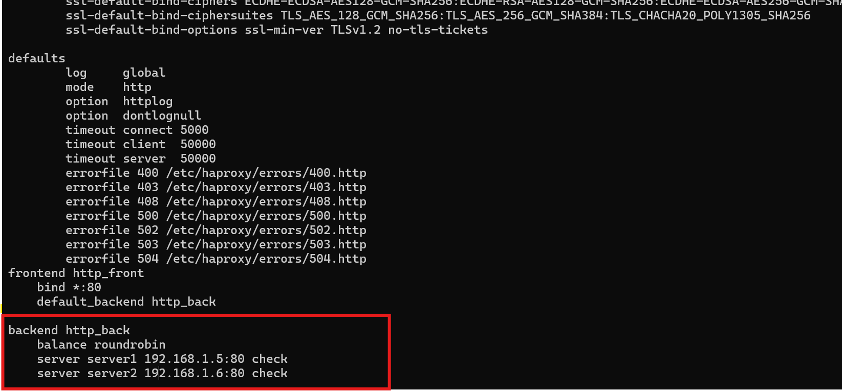 configuring haproxy for high availability and load balancing