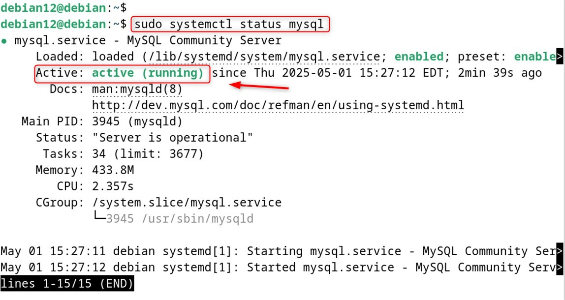 sudo systemctl status mysql
