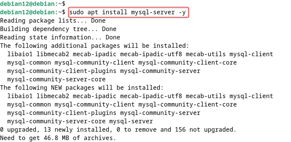 sudo apt install mysql-server -y