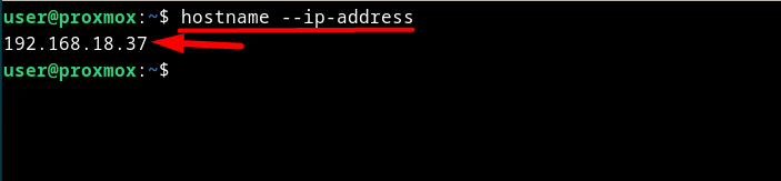 hostname --ip-address