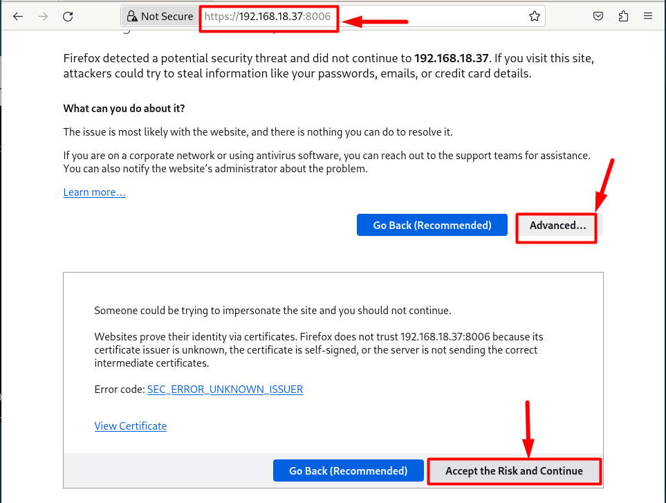 Access Proxmox web GUI