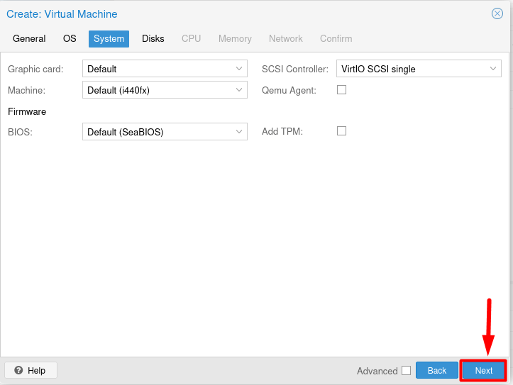 Assign system's resources to virtual machine