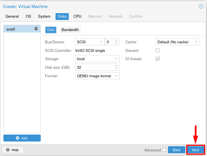 Modify disk properties of virtual machine
