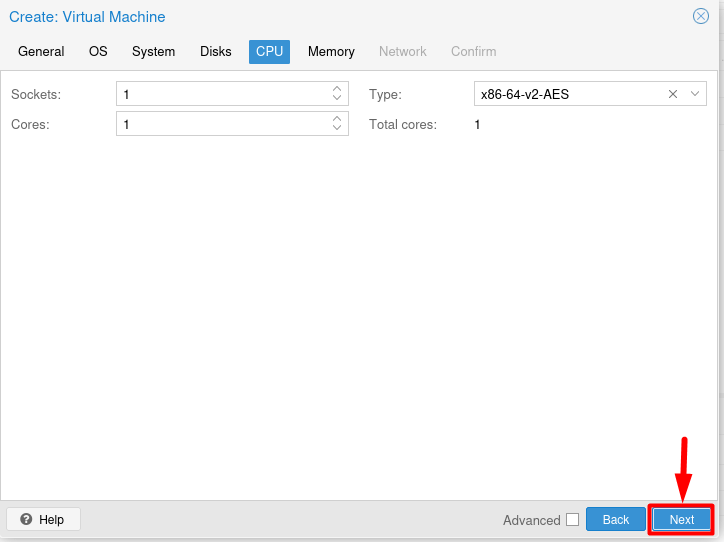 Allocate CPU to virtual machine