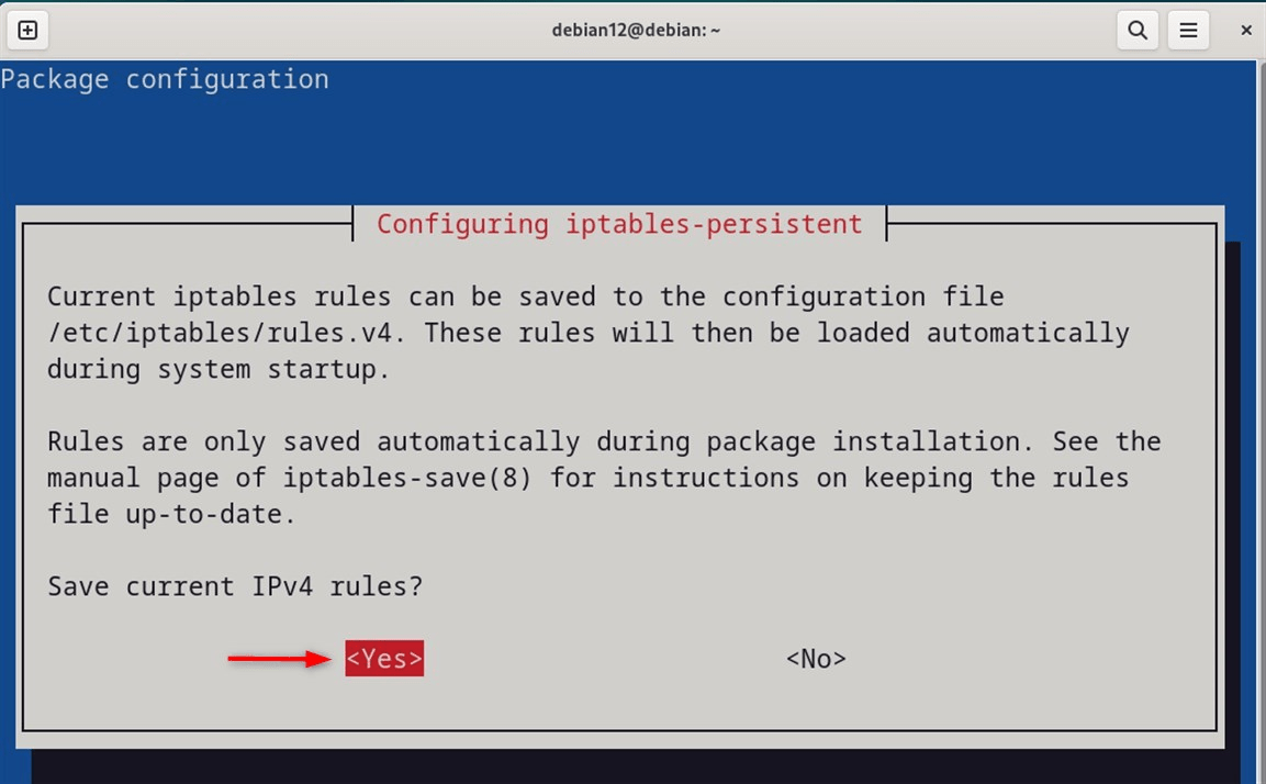 Configuring iptables
