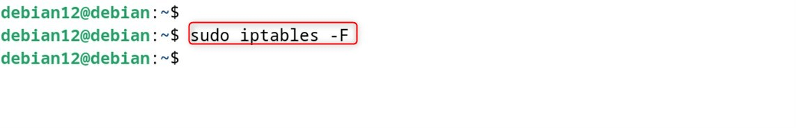 sudo iptables -F