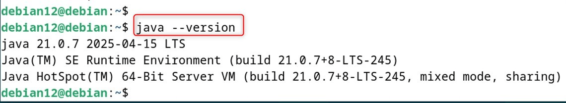 java --version